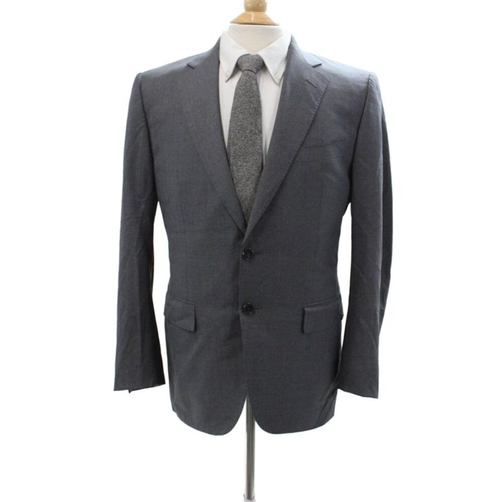 Ermenegildo Zegna Mens Two Button Suit Jacket Gray Wool Size 48